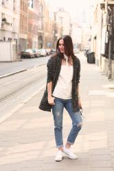 See-Through Blouse and Boyfriend Jeans