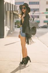 Black Fringed Kimono...