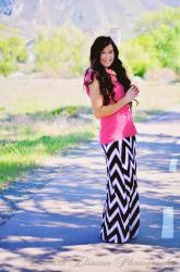 Pink + Chevron Maxi Skirt + The Haunted Old Mill Story