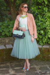 Mint tulle skirt