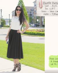 Lookbook : ASOS Scuba Midi Skirt, A Tee & Lace Up Sandals