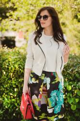 MIDI SKIRT WITH CHINESE PRINT