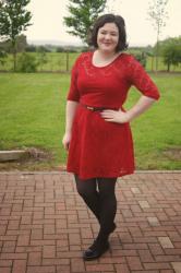 Everyday red lace dress...