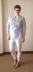 Floral Week: White Floral Jeans