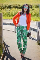 Floral Green Trousers (&Passion4Fashion Linkup)
