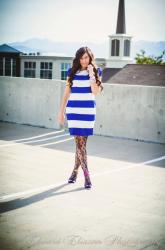 Blue and White Dress Featuring Oasap