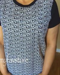J. Crew Paisley Eyelet Tee 