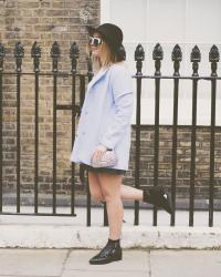 the weekend : baby blue coat