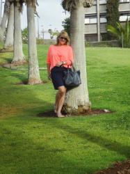 Coral blouse