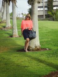 Coral blouse