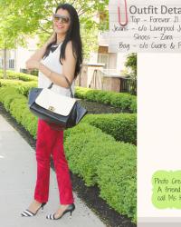 Lookbook : Bow Applique Blouse & Red Jeans