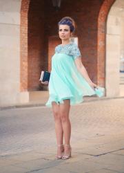 WEDDING OUTFIT PART. 2 | STYLIZACJA NA WESELE CZ. 2 | Green Short Sleeve Bead Chiffon Dress