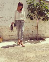 Outfit: Grigio, bianco e cuoio !!!