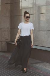 Grey maxi skirt