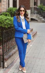 Not Your Typical Work Suit | Blue Pantsuit 