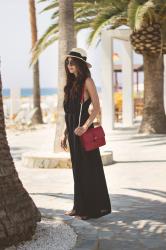 Long dress and palm trees