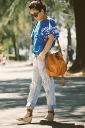 Summer Weekend: J.Crew Embroidered Top and Distressed Jeans