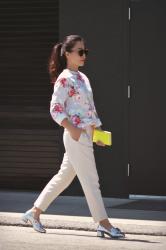 Bright Weekend: Carven Floral Top and Cropped Pants
