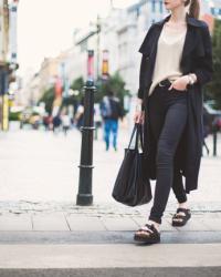 black trench coat