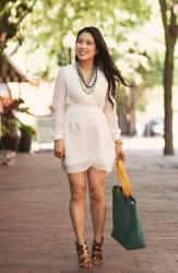 White Chiffon + Statement Jewelry // Stella & Dot Stylist!