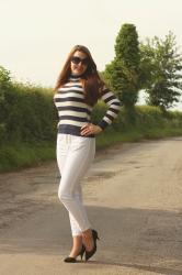 White Capris and Stripes