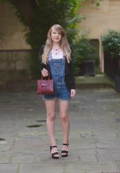 Blue Denim Short Dungarees With A Blazer