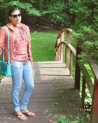 {outfit} Red, Orange and Teal