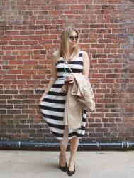Striped Dress + Trench