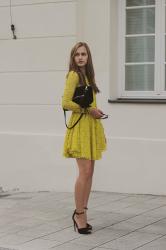 Yellow lace dress