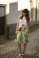  FLORAL MIDI SKIRT 