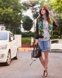 TROPICAL CRUSH: PALM PRINT BOMBER & SHIRT