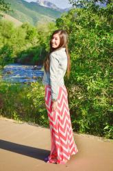 Chevron Maxi Skirt with Vanity.com