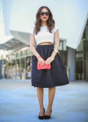 REMIX: black midi skirt