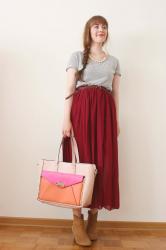 Burgundy Maxi skirt