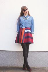 Outfit: Striped skirt
