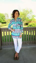 Turquoise Geometric Printed Shirt Plus Friday's Fab Favorites Link up