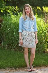 Floral Skirt and Chambray
