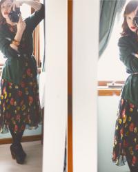 poppies, ribby tights and platform sandals, borrowed cardigans (and dumplings)