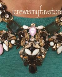 J. Crew Floral Pastel Statement Necklace and Contoured Spike Cuff