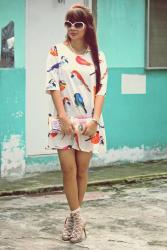 Bird Print Dress