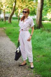 Pink Striped Vintage DVF Jumpsuit