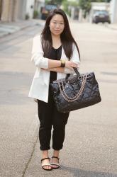 All Black and White Blazer 