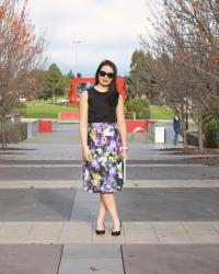 Floral Midi-Skirt