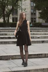 Black collar dress