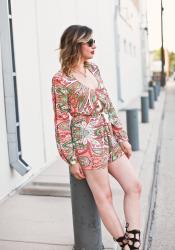 PAISLEY PRINT ROMPER