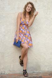 Outfit of the day: Colorful dress and gladiator sandals