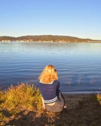 A Nautical Cardigan at the Waterfront