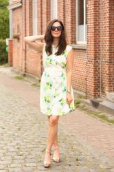 Pineapple print shirt dress