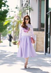Sweet Pastel: Cropped Sweatshirt and Full Midi Skirt