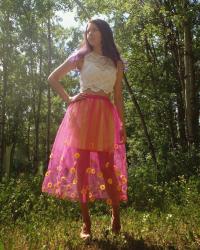 Floating Flower Sheer Skirt DIY